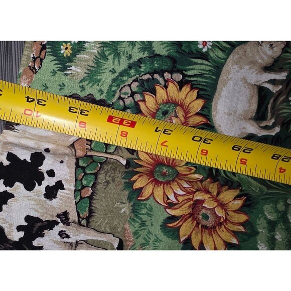 Kitchen Curtains w/ Valance Farm-Themed Cow & Barnyard Print 2ft W Valance 34L - Picture 4 of 8